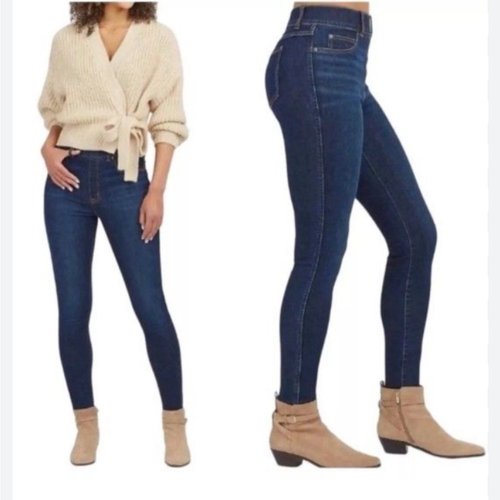 Spanx Ankle Jeans Denim Pants Medium Preppy Minimalist Capsule Indie Active